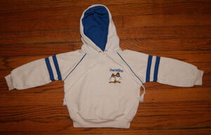 Vintage 80s Sea World Penguins Embroider Kids Size 6 White Hoodie Sweatshirt USA